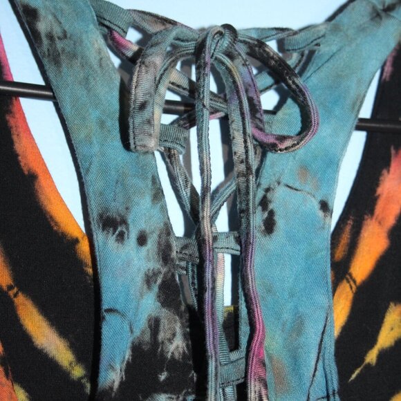 Tie Die Tank Top Braided Back Small - Picture 10 of 11